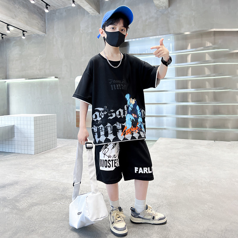 Boys Printed T-shirt with Shorts