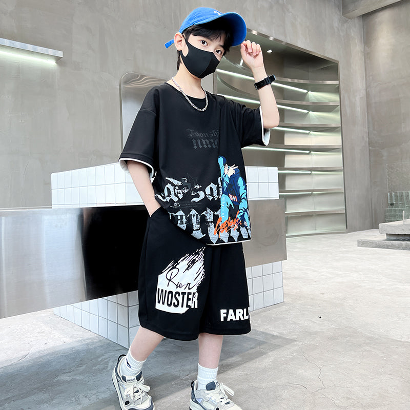 Boys Printed T-shirt with Shorts