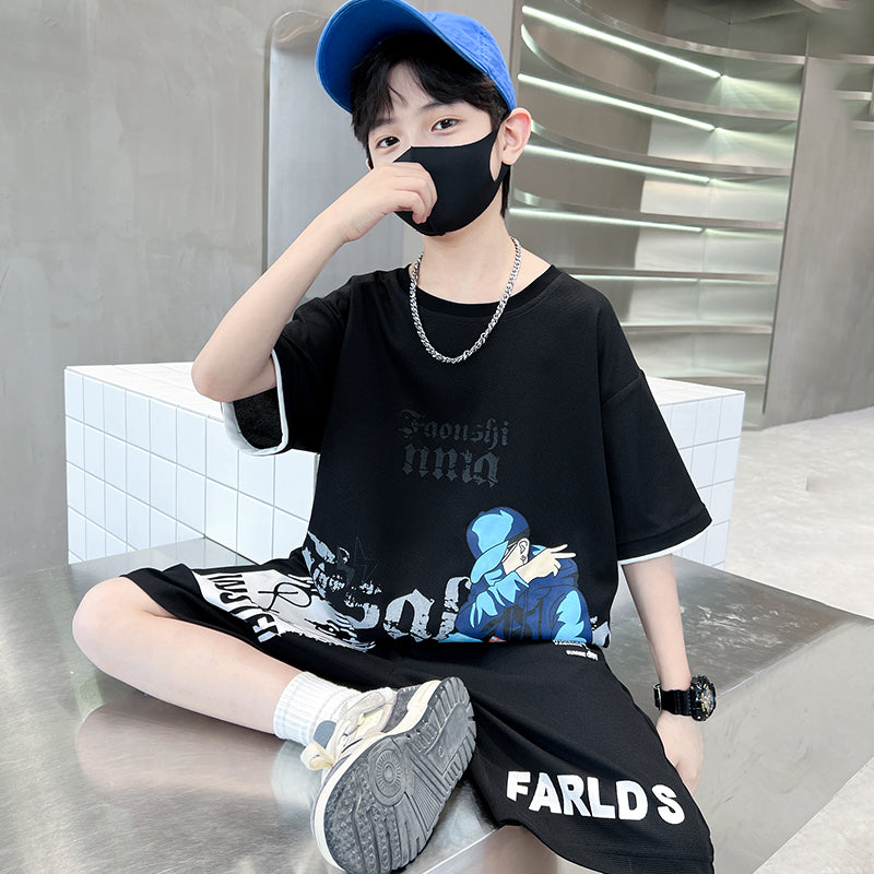 Boys Printed T-shirt with Shorts