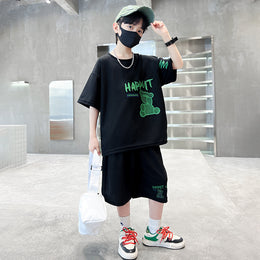 Boys Printed Pure Cotton T-shirt With Shorts