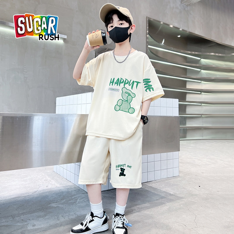 Boys Printed Pure Cotton T-shirt With Shorts