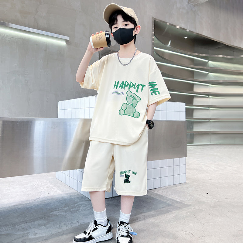 Boys Printed Pure Cotton T-shirt With Shorts