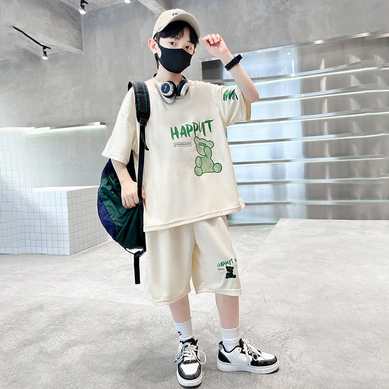 Boys Printed Pure Cotton T-shirt With Shorts