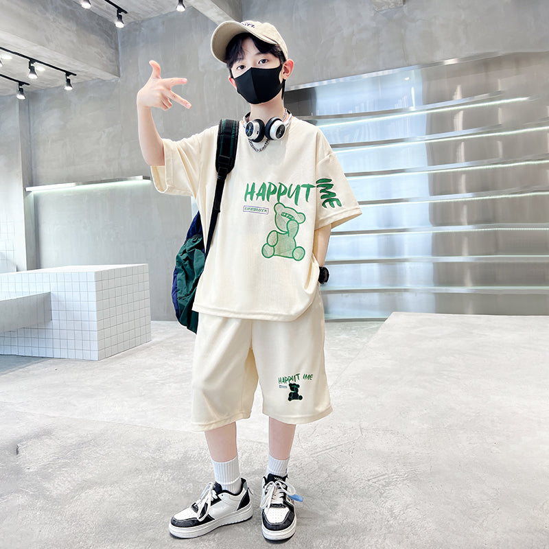 Boys Printed Pure Cotton T-shirt With Shorts