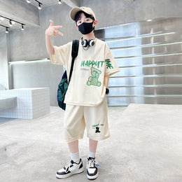 Boys Printed Pure Cotton T-shirt With Shorts