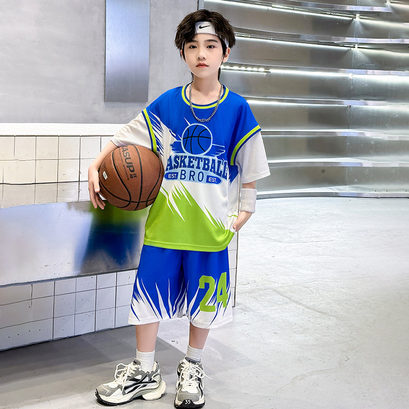 Boys Varsity Printed Pure Cotton T-shirt & Shorts