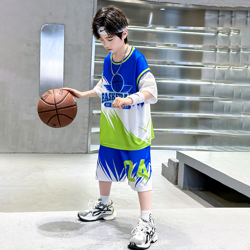 Boys Varsity Printed Pure Cotton T-shirt & Shorts