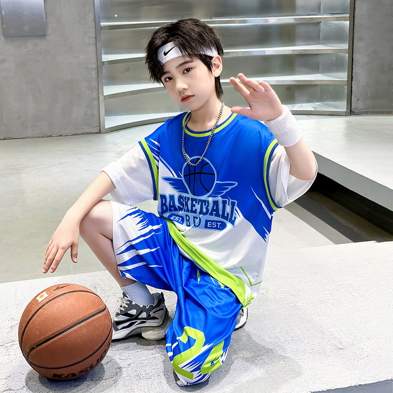 Boys Varsity Printed Pure Cotton T-shirt & Shorts