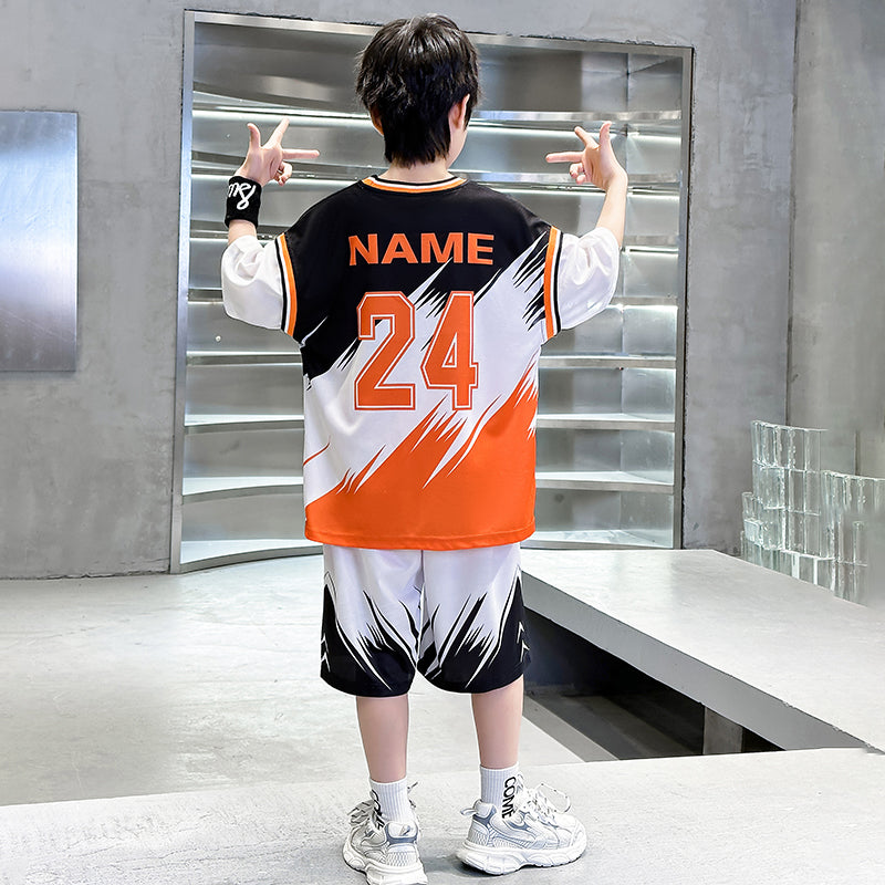 Boys Printed Round Neck Pure Cotton T-shirt with Shorts