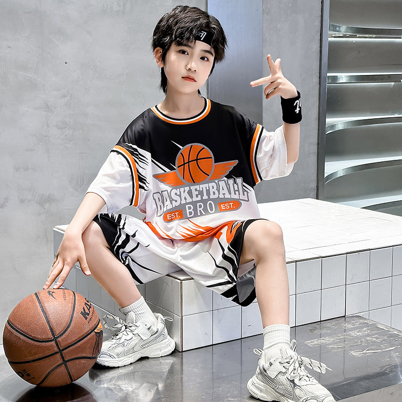 Boys Printed Round Neck Pure Cotton T-shirt with Shorts