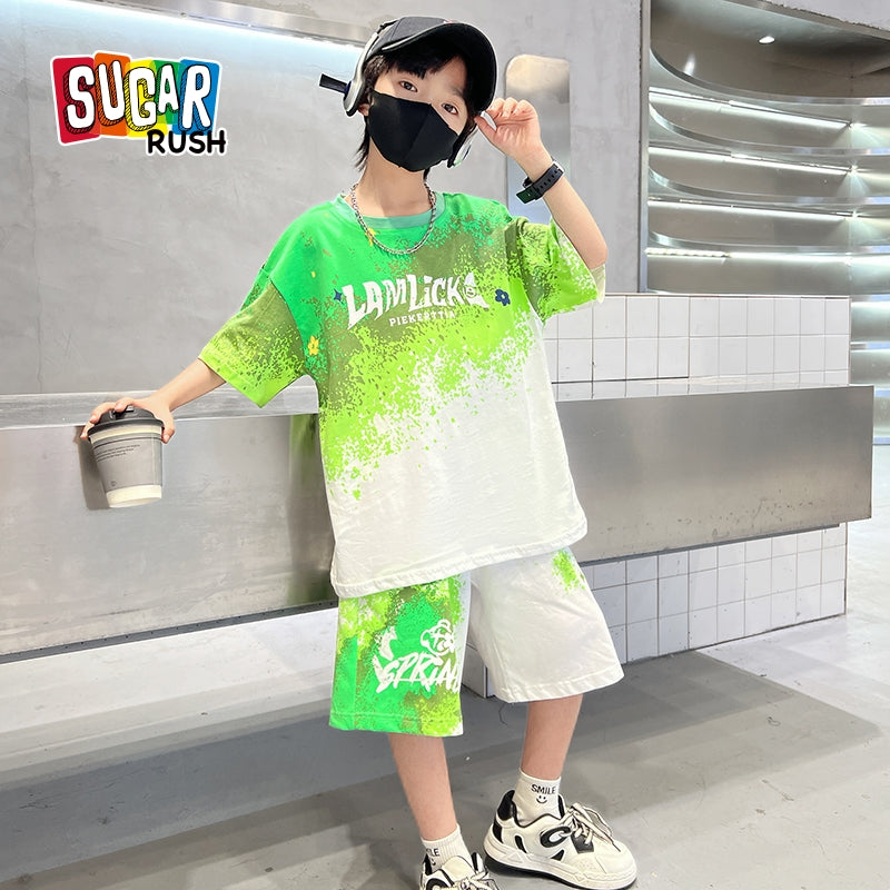 Boys Dyed T-shirt with Shorts
