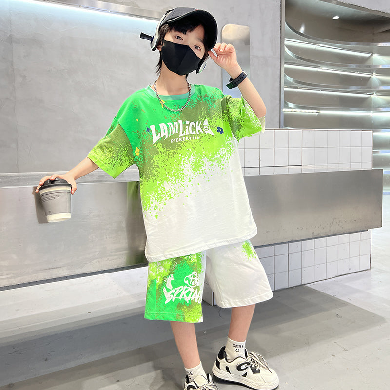 Boys Dyed T-shirt with Shorts