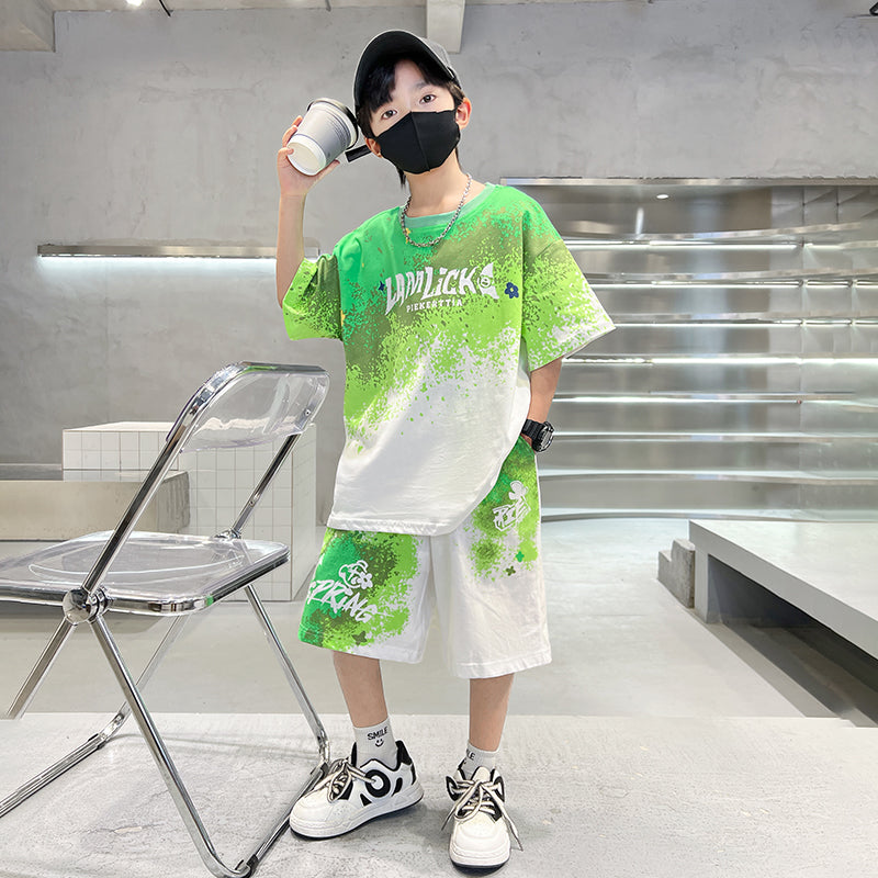 Boys Dyed T-shirt with Shorts