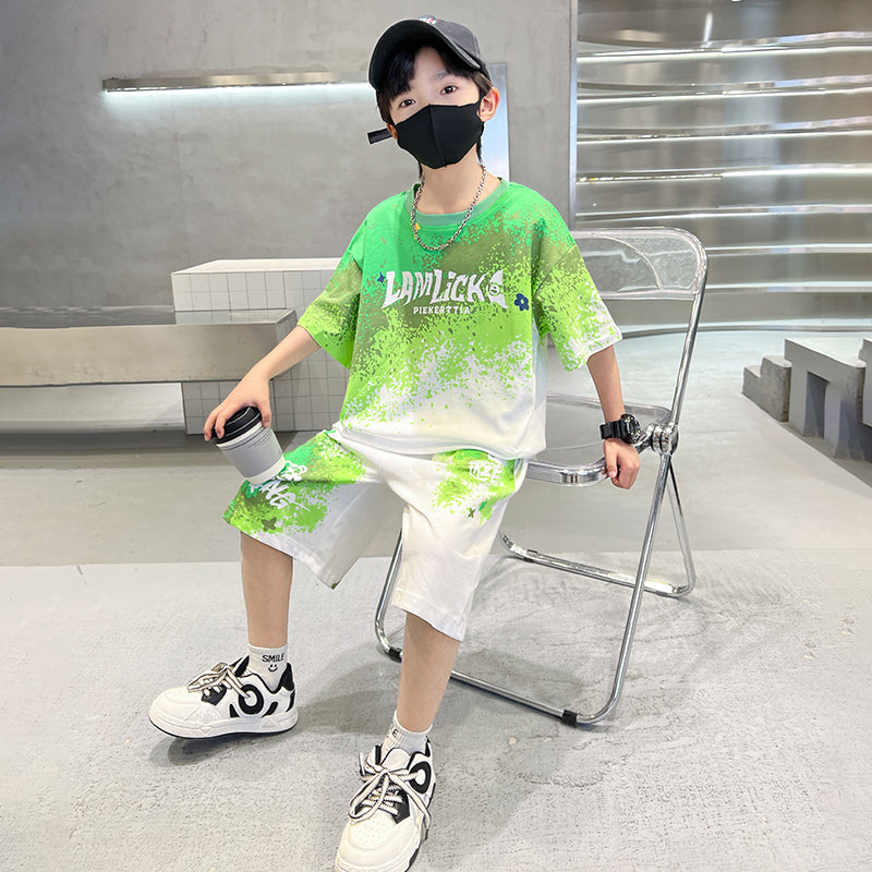 Boys Dyed T-shirt with Shorts