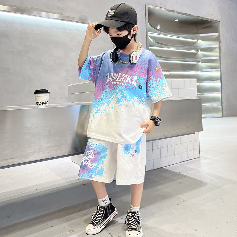 Boys Printed T-shirt With Shorts