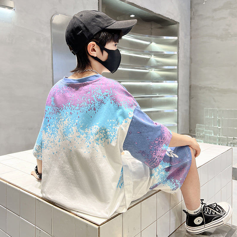 Boys Printed T-shirt With Shorts