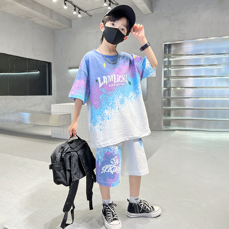 Boys Printed T-shirt With Shorts