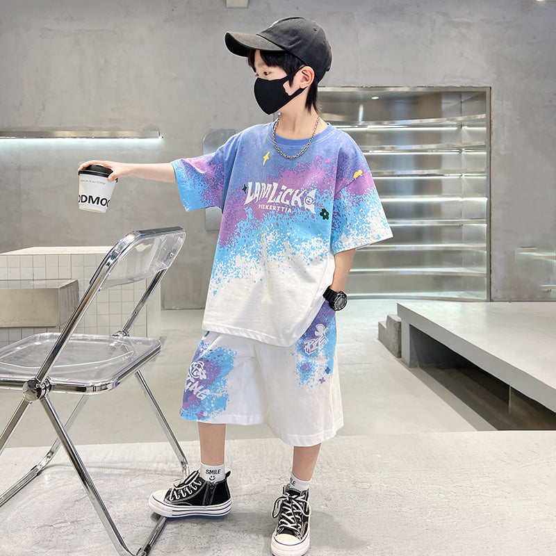 Boys Printed T-shirt With Shorts
