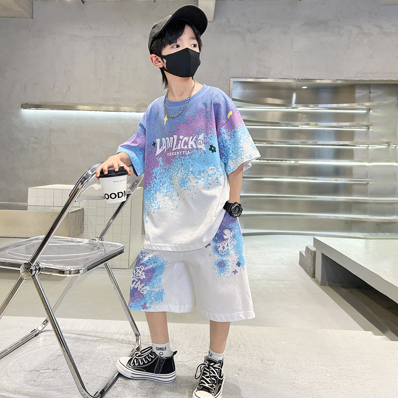 Boys Printed T-shirt With Shorts