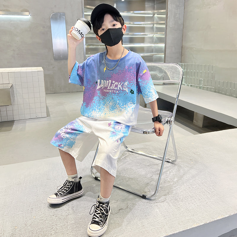 Boys Printed T-shirt With Shorts
