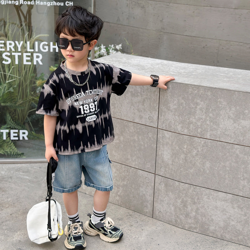 Boys Printed T-shirt with Shorts