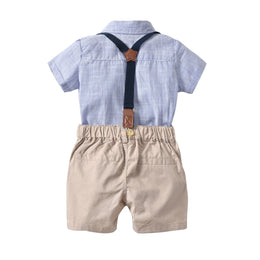 Infant Boys Blue Striped Shirt with Trousers