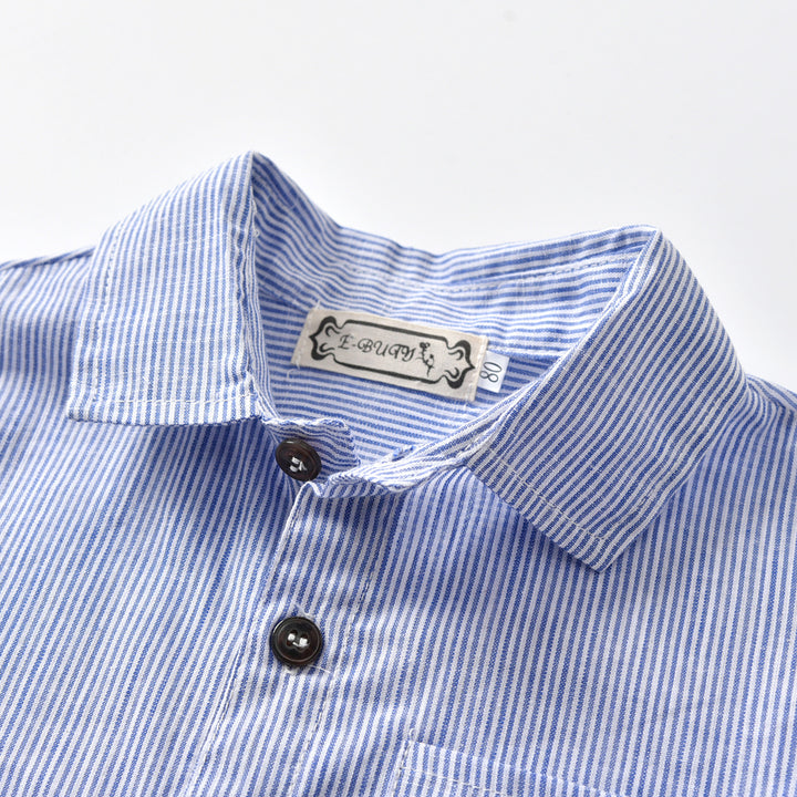 Infant Boys Blue Striped Shirt with Trousers