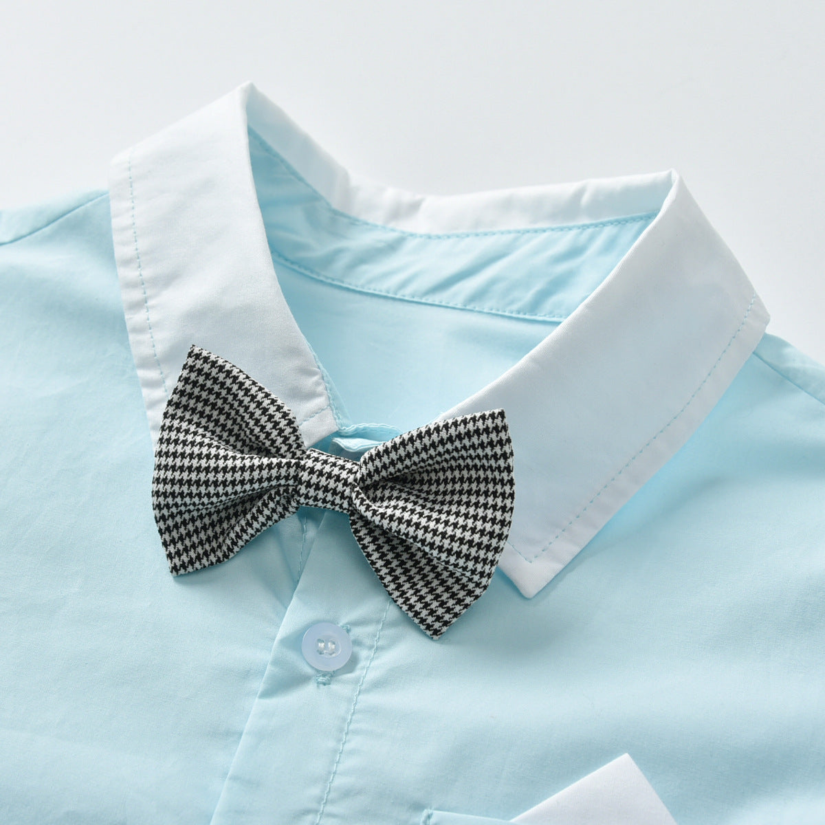 Boys Shirt Collar Shirt with Trousers And Suspenders