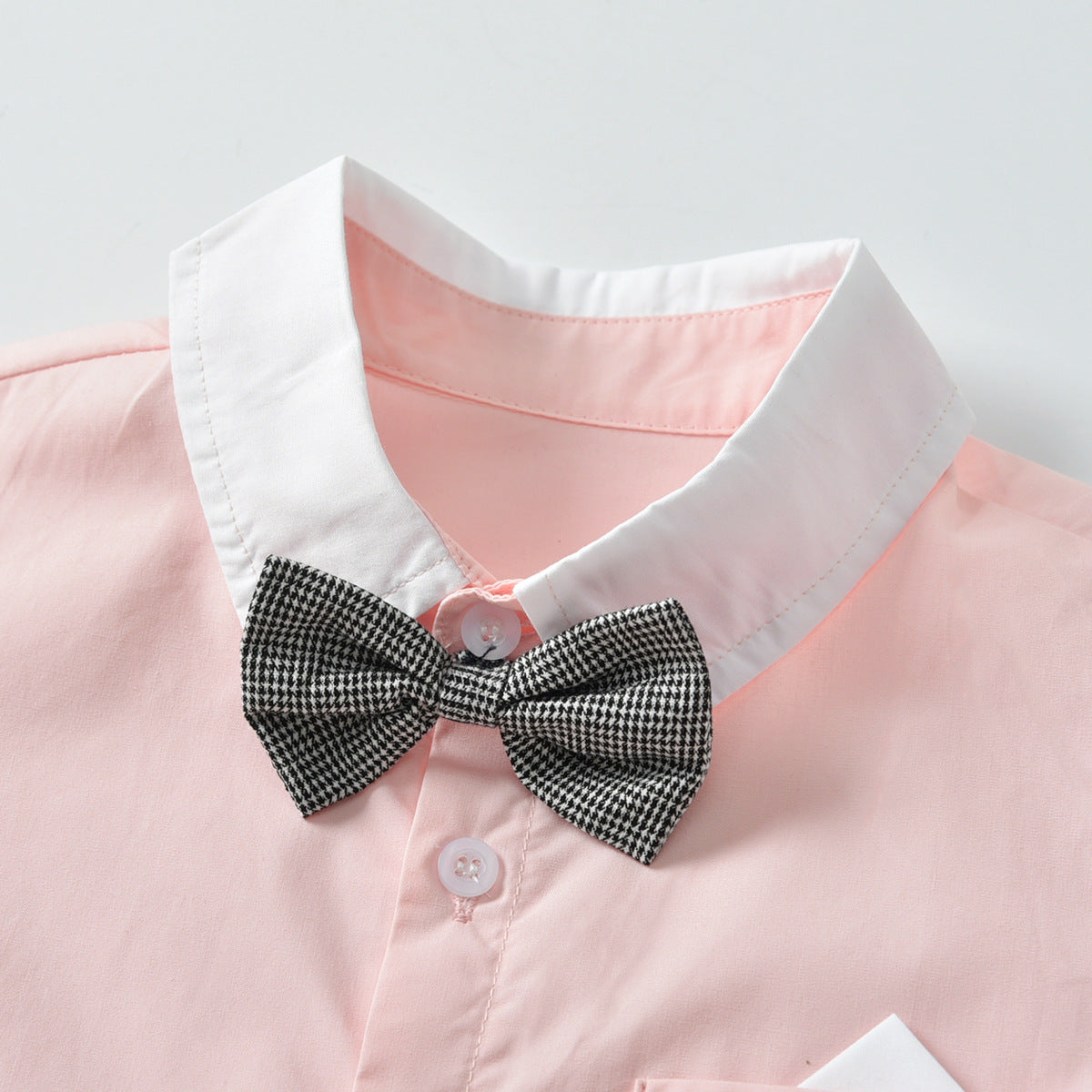 Boys Pink & Grey Shirt with Trousers