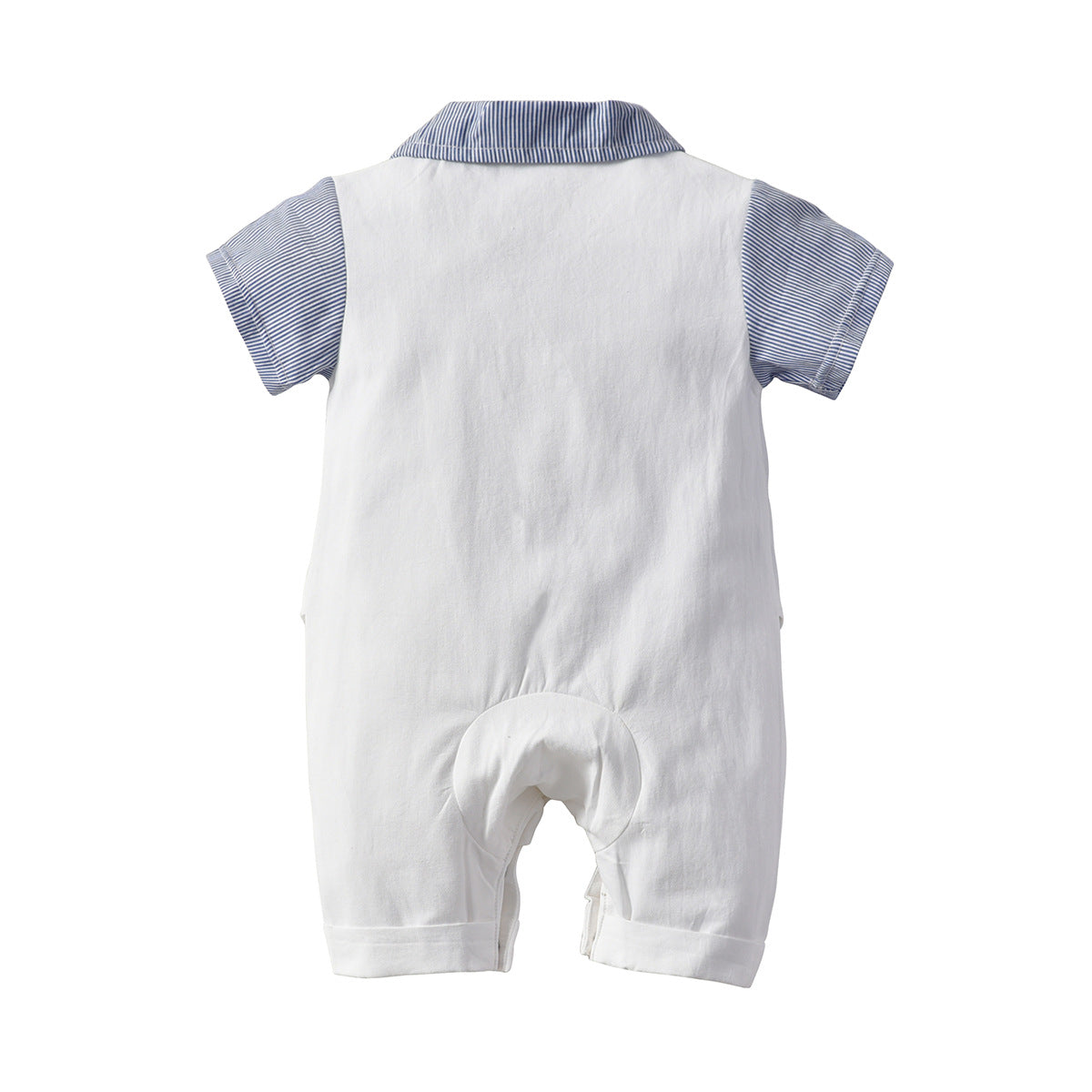 Infant Boys Blue Striped Cotton Rompers