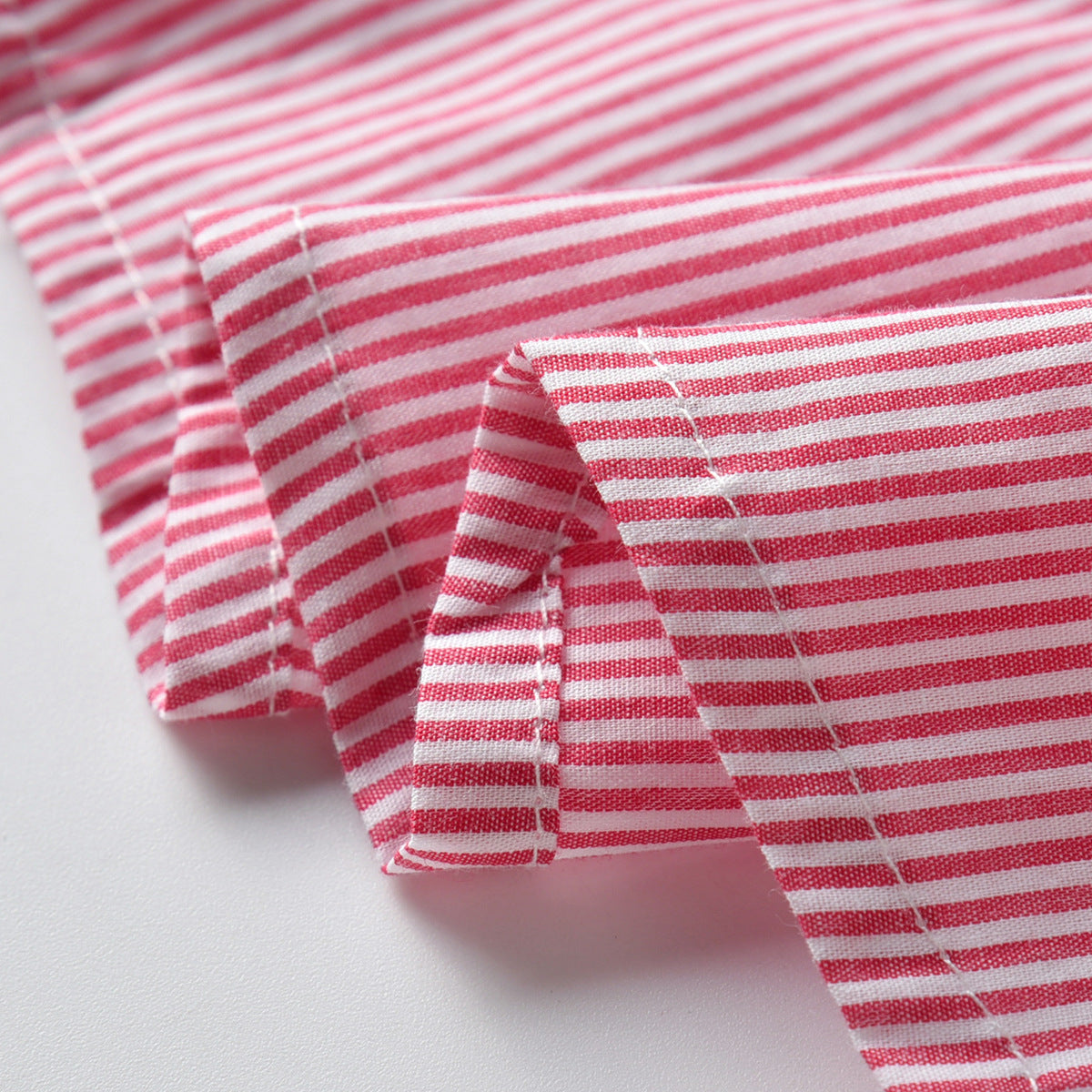 Boys Pink Striped Shirt with Shorts And Suspenders