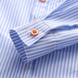 Boys Blue Striped Set Of 3 Suit Set