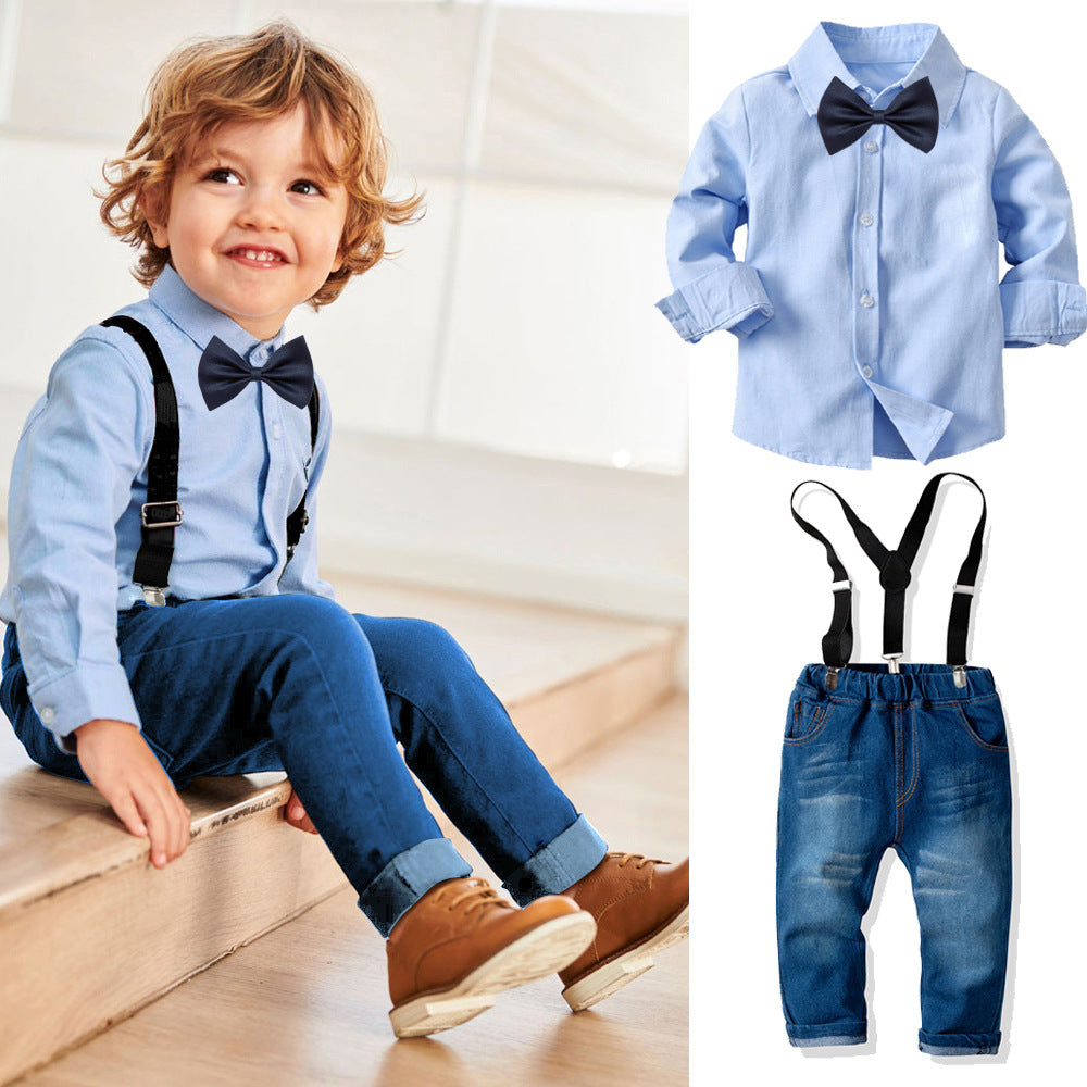 Boys Blue Shirt with Trousers