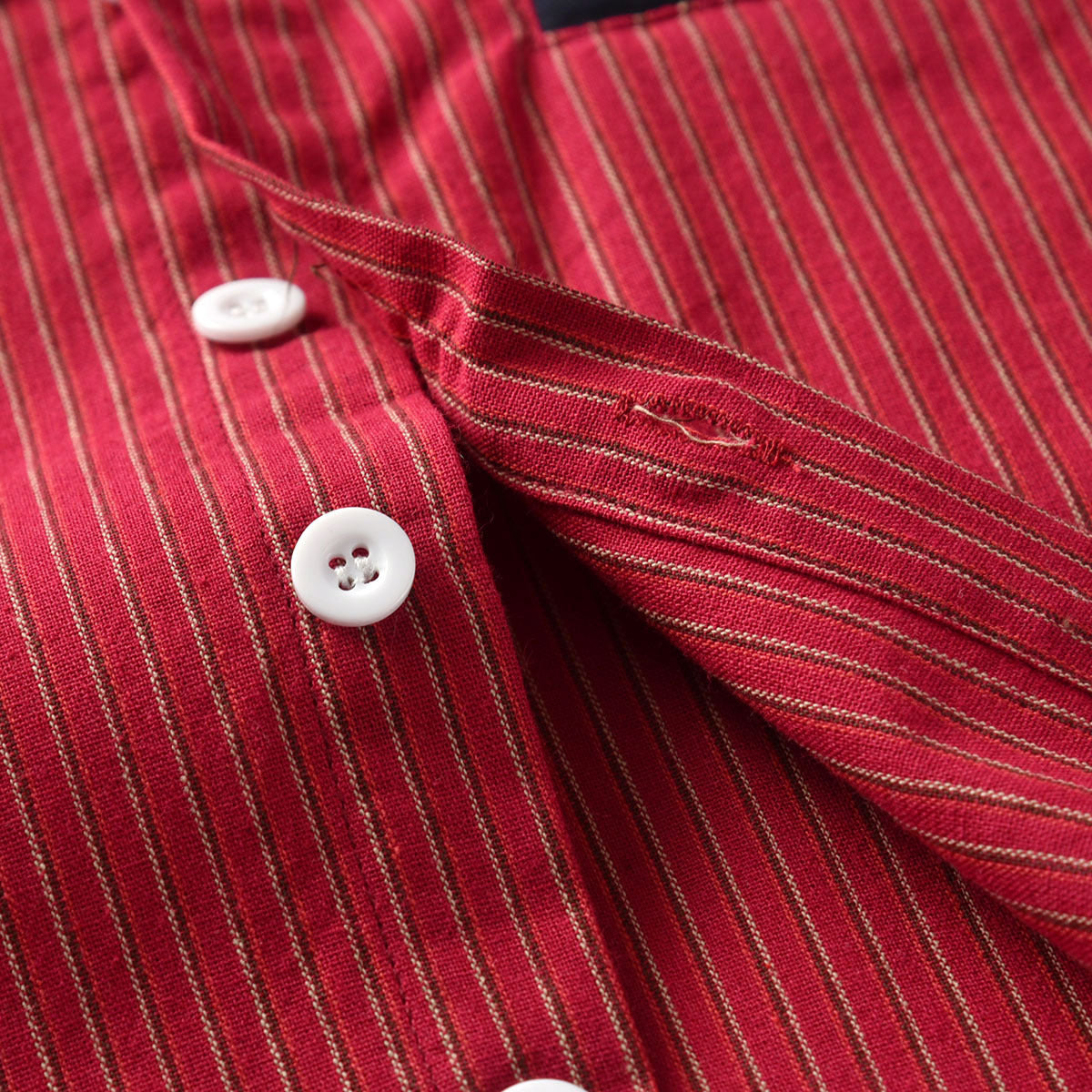 Boys Red & Navy Blue Striped Shirt With Shorts & Suspenders