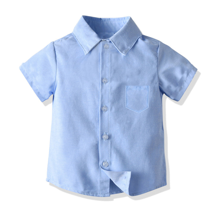 Boys Blue & Red Shirt with Shorts & Waistcoat