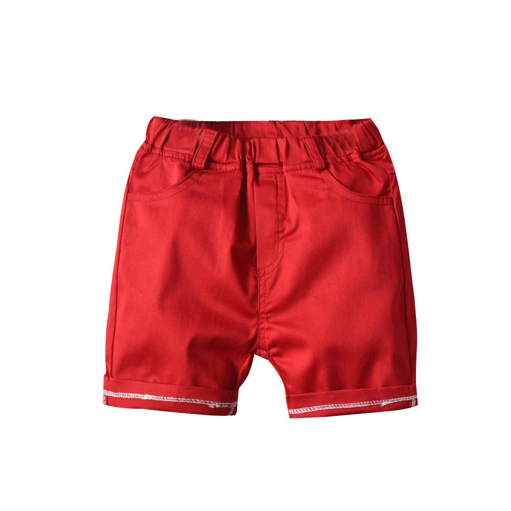 Boys Blue & Red Shirt with Shorts & Waistcoat