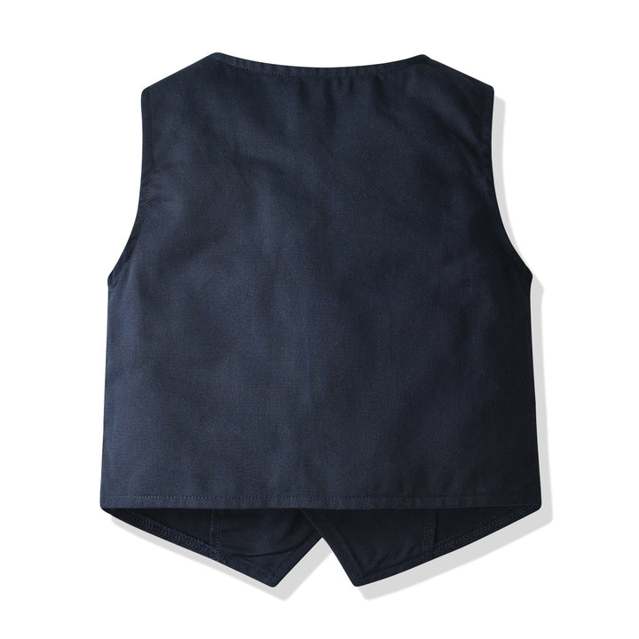 Boys Blue & Red Shirt with Shorts & Waistcoat