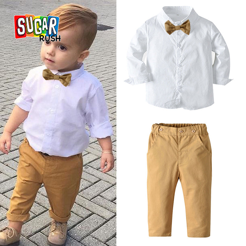 Boys White Shirt with Trousers