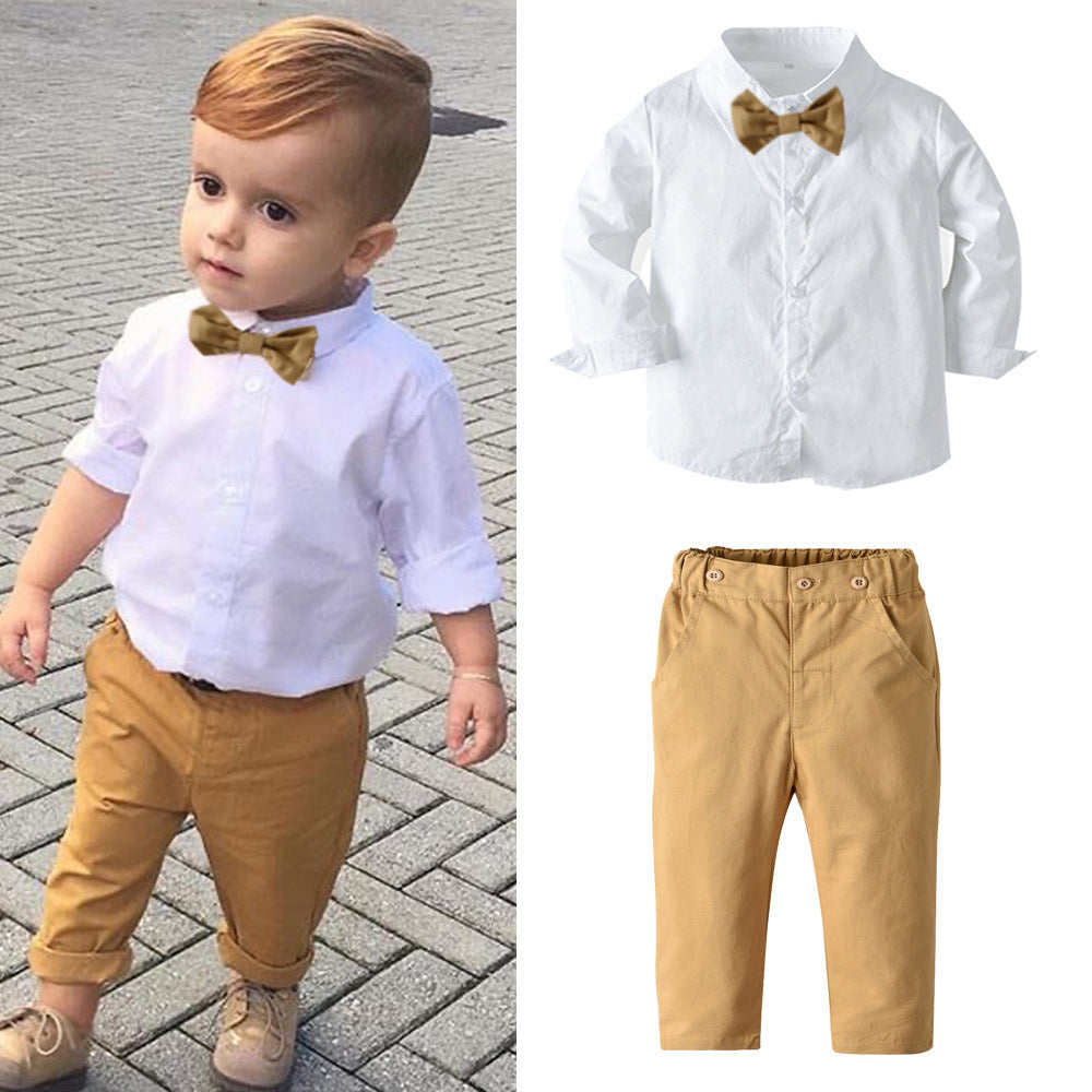 Boys White Shirt with Trousers