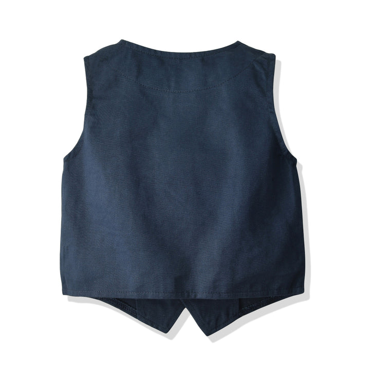 Boys  Navy blue & White 3 Piece Suit