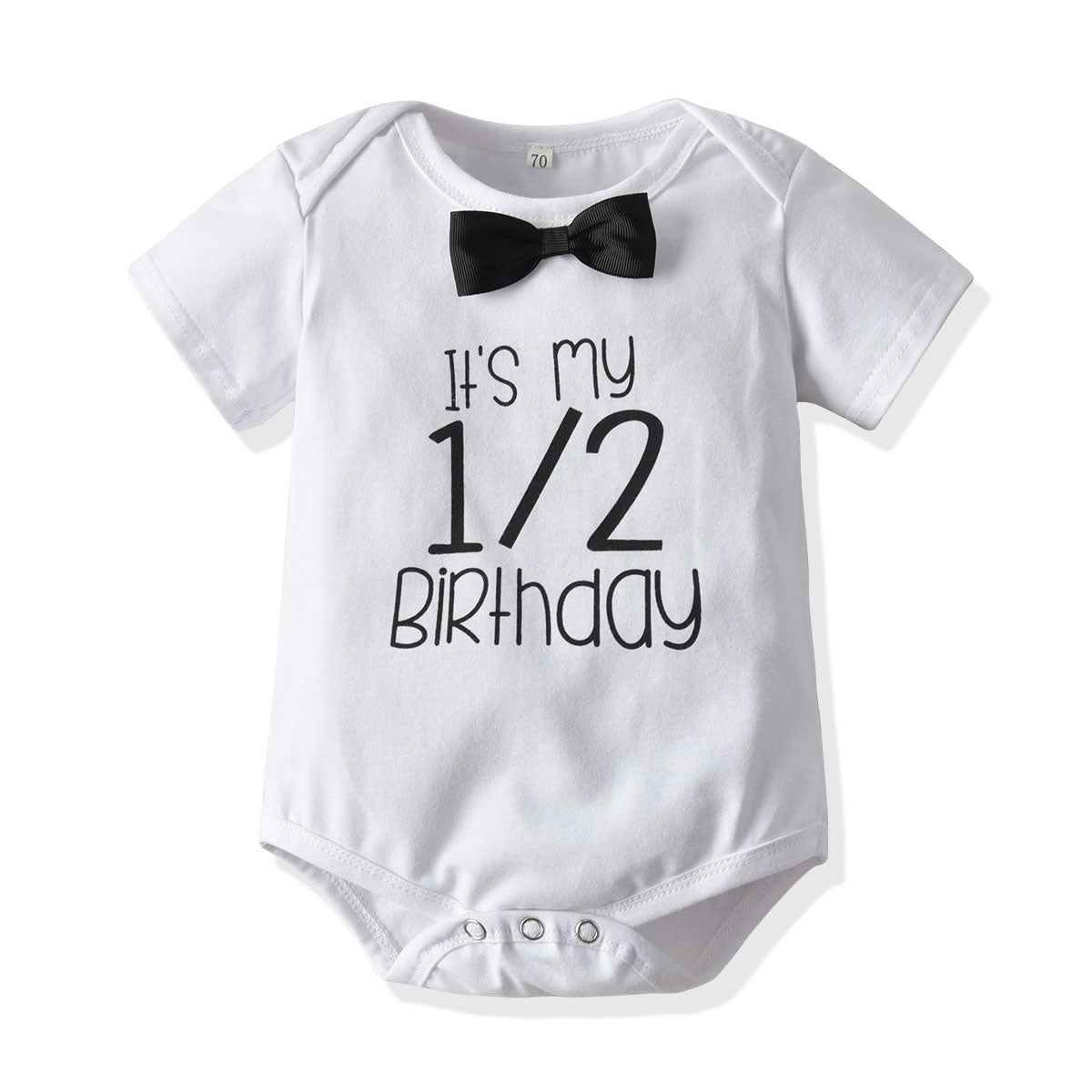 Infant Boys White Printed Bodysuit with Trouser
