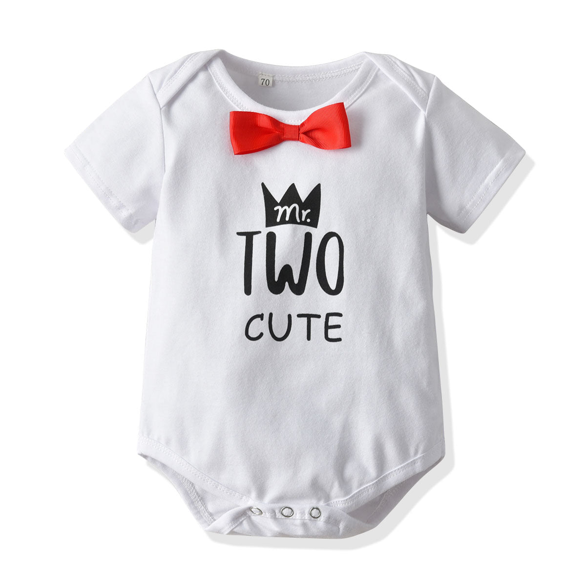 Boys White & Blue Printed T-shirt with Trousers