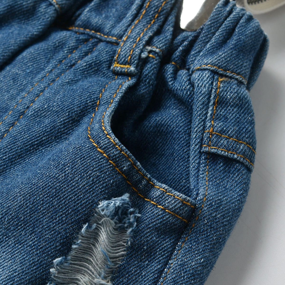 Boys White & Blue Printed T-shirt with Trousers
