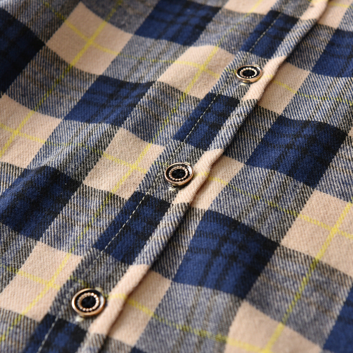 Infant Blue Boys Buffalo Checked Casual Cotton Shirt
