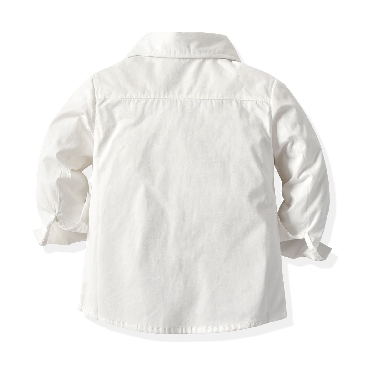Boys White Spread Collar Cotton Shirt