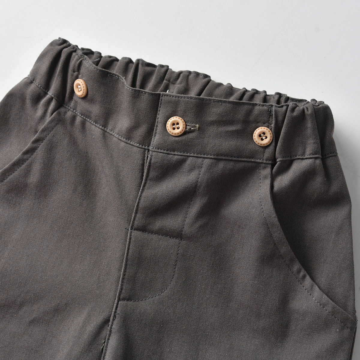 Boys Khaki V-Neck Single Breasted 3 Piece Suit
