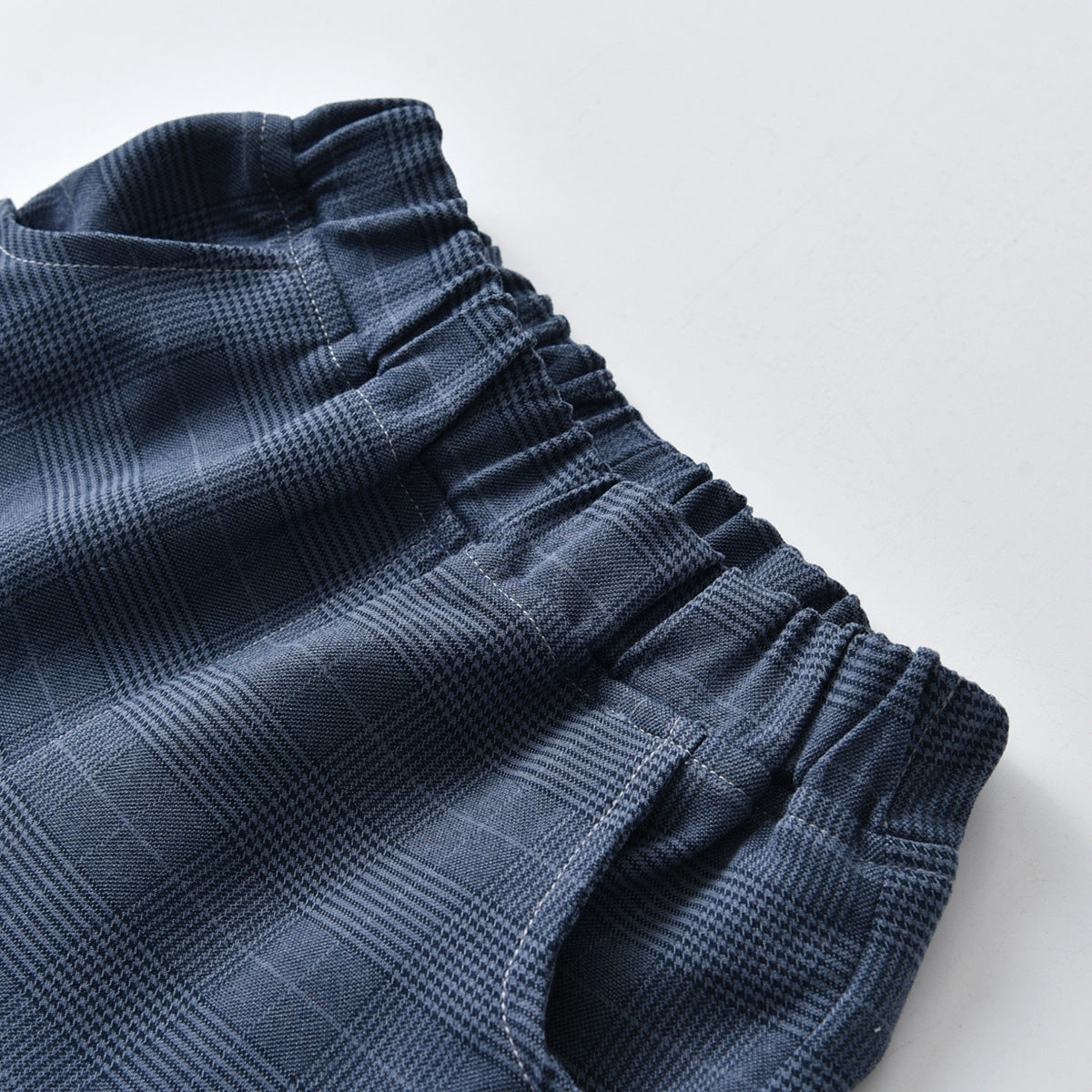Boys Blue Checked 3 Piece Suit