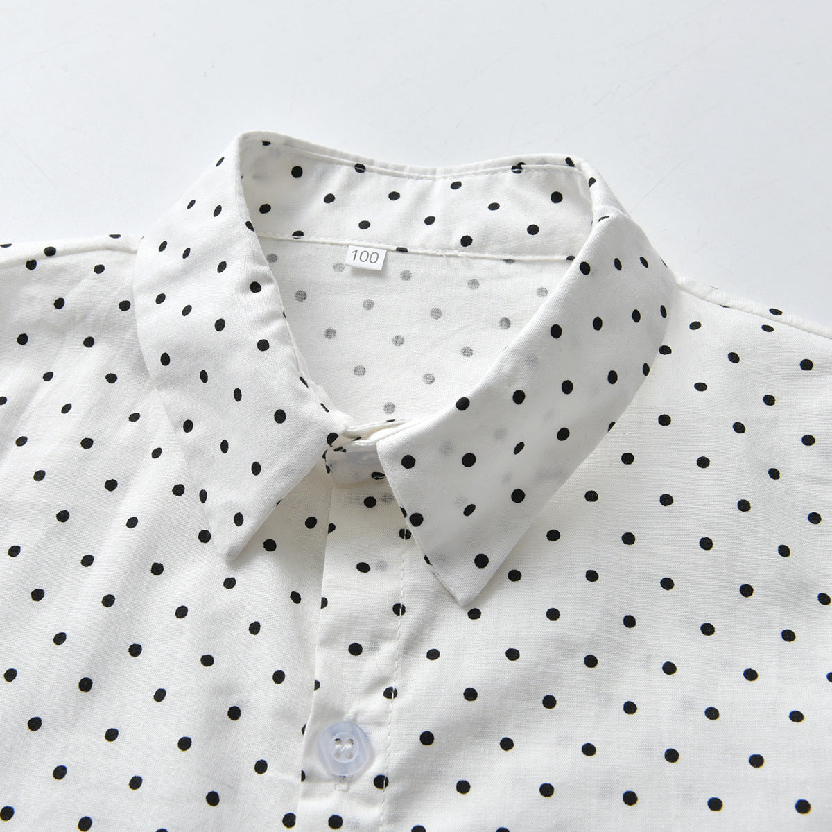 Boys White Printed Shirt with Trousers And Suspenders & Bow