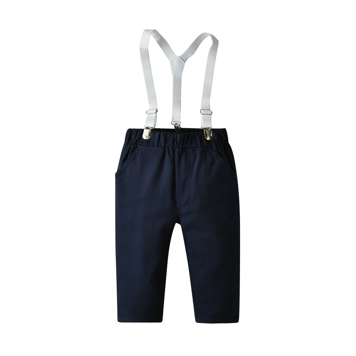 Boys Yellow Checked Shirt with Trousers & Suspenders
