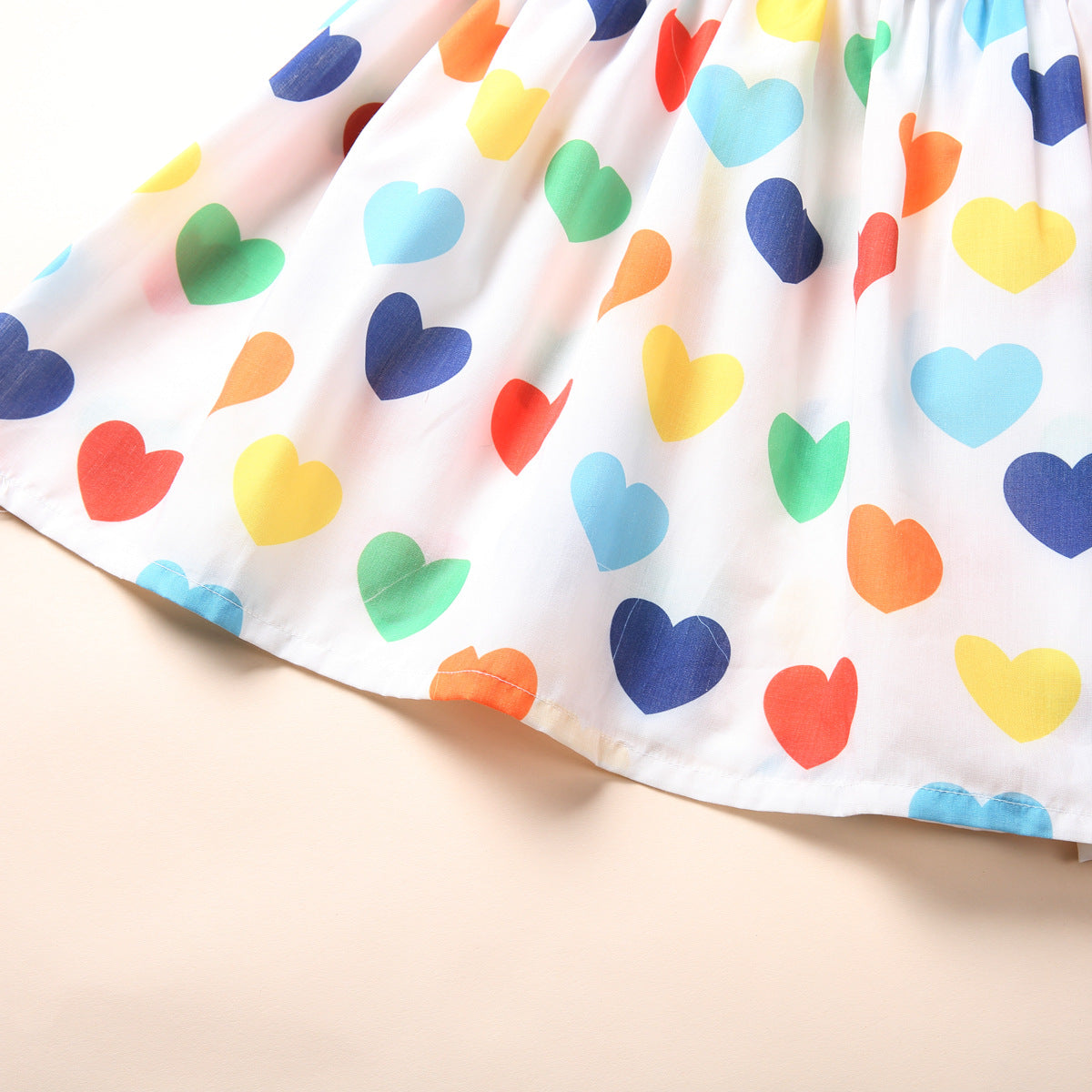 Girls White Conversational Printed Peter Pan Collar Cotton Fit & Flare Dress